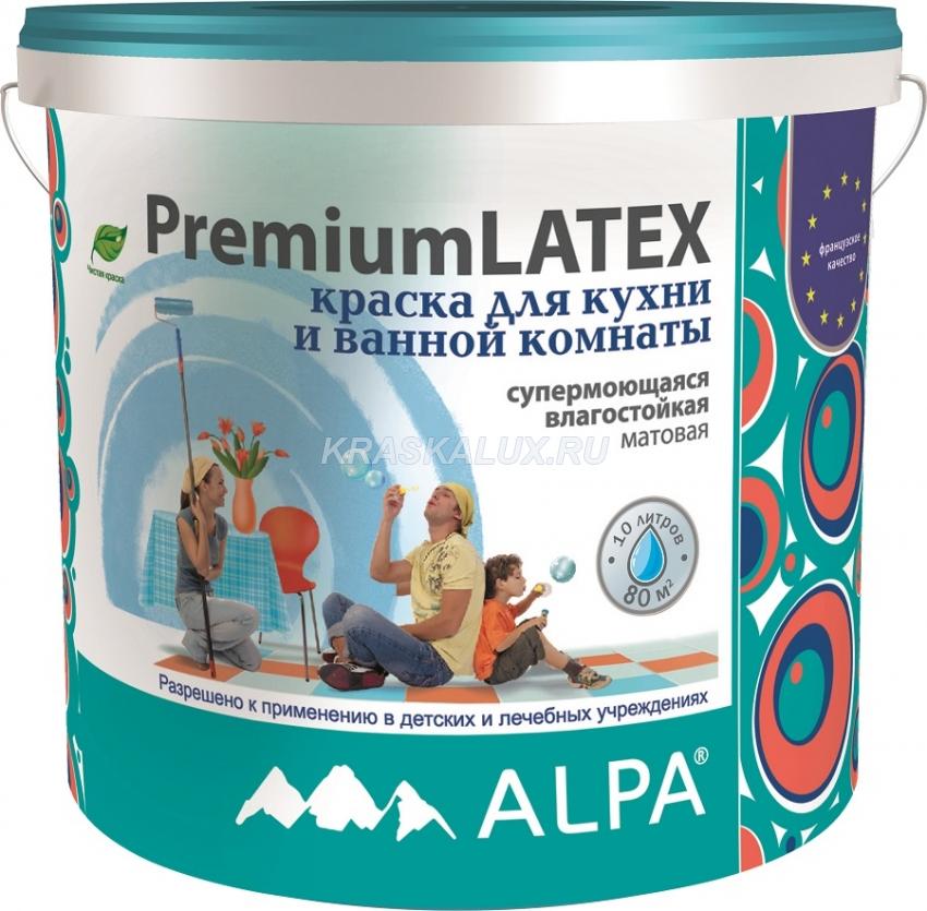 Alpa PremiumLatex латексная краска  для кухни и ванной комнаты