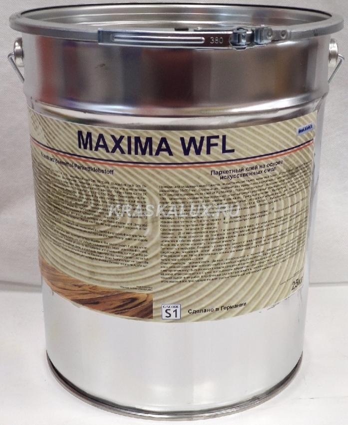 MAXIMA WFL Паркетный клей на основе искусственных смол, содержит растворитель.