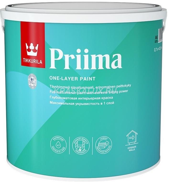 Tikkurila Priima Глубокоматовая интерьерная краска для стен и потолков